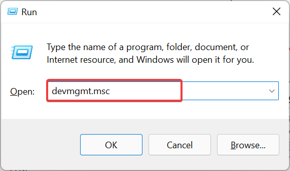 Opening device manager using Run