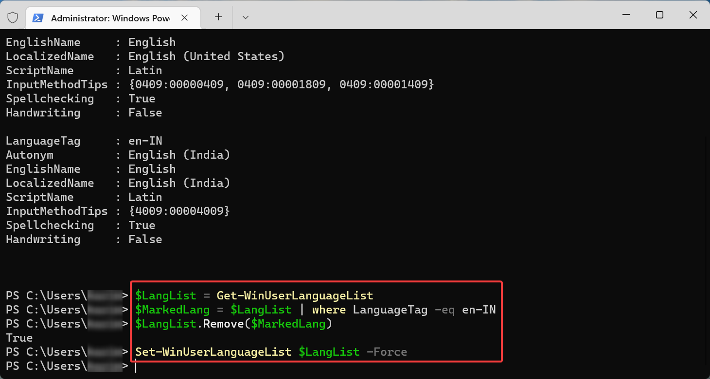 Esegui per correggere l'impossibilità di rimuovere il layout della tastiera di Windows 11