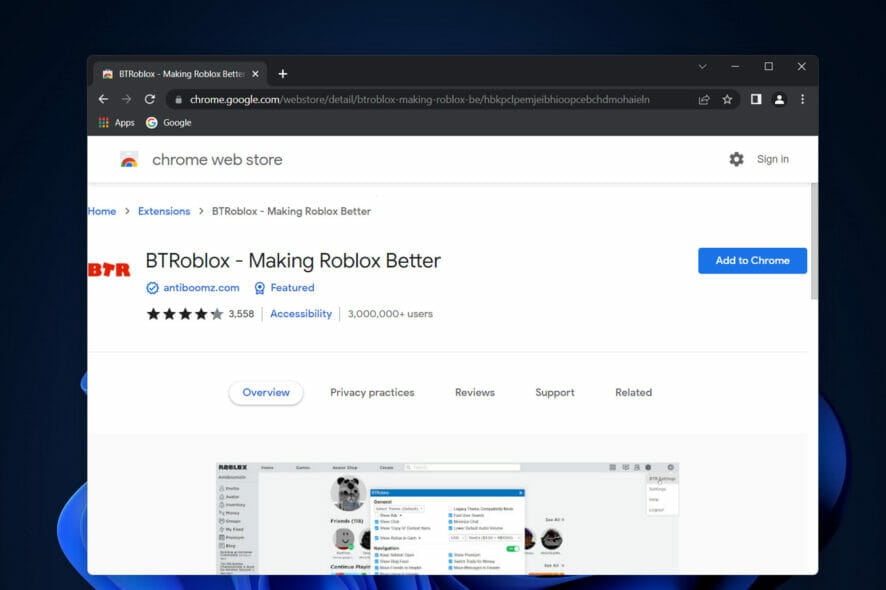 btroblox btroblox extension not working
