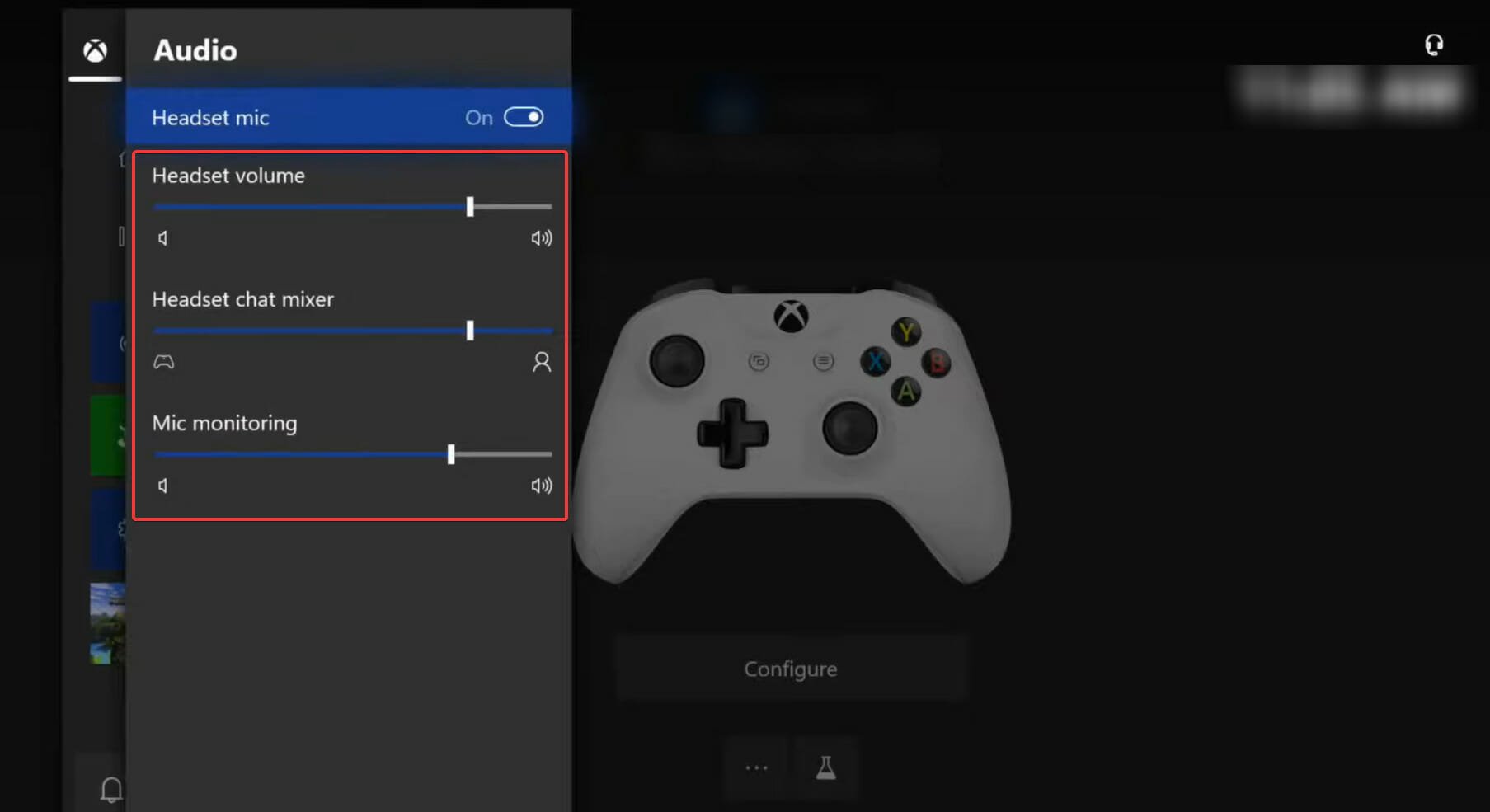Adjust slider