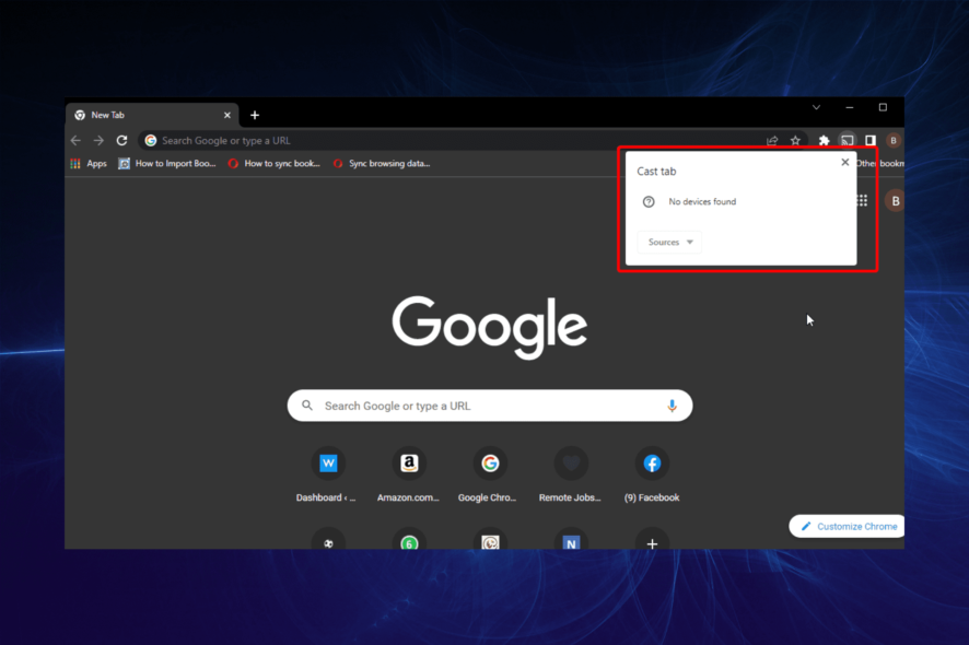 chromecast not showing up on chrome
