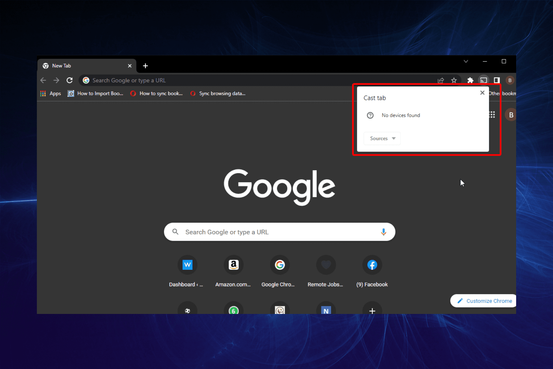 chromecast not showing up on chrome