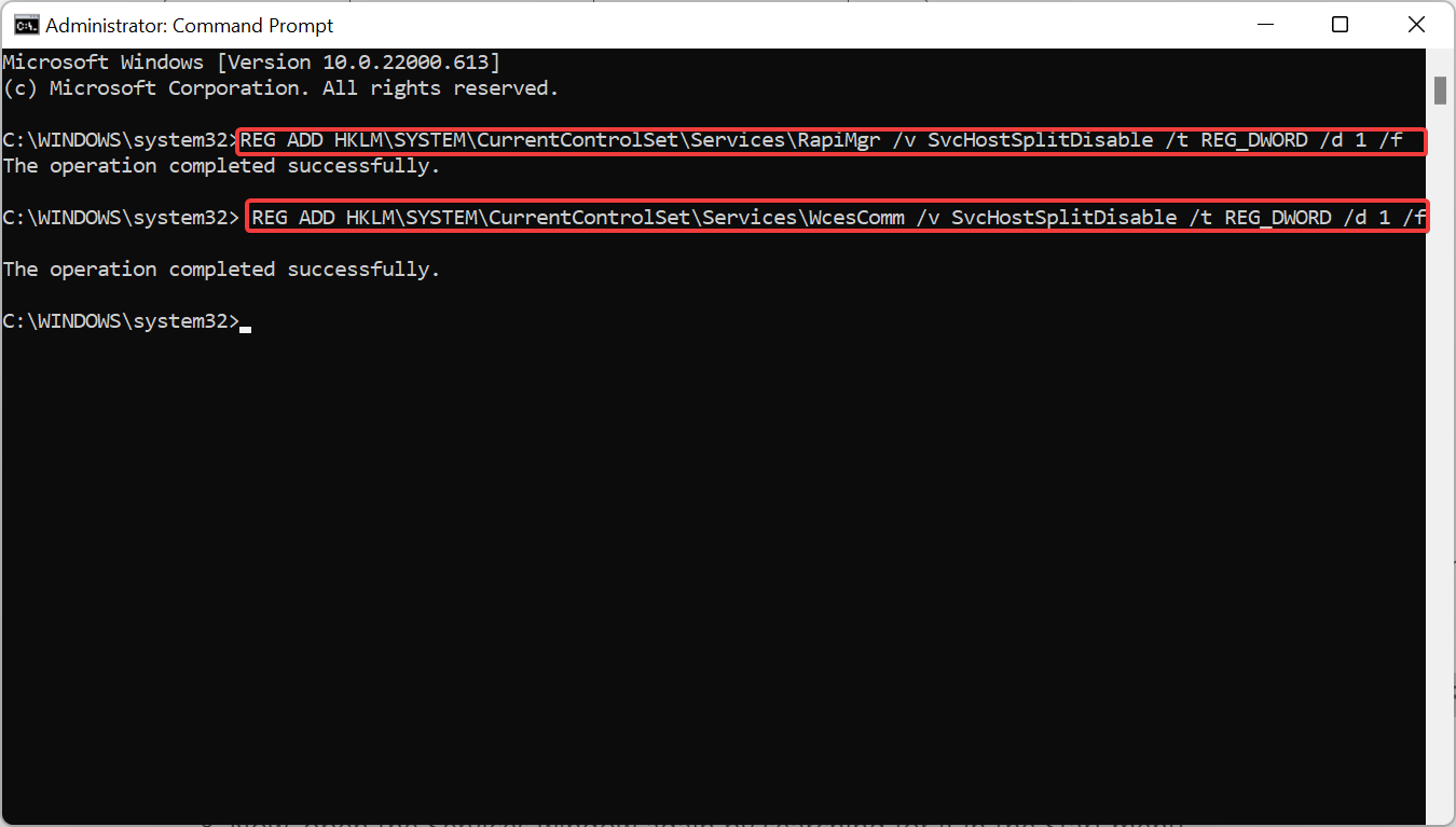 Using Command prompt to fix the issue with Windows Mobile Device Center