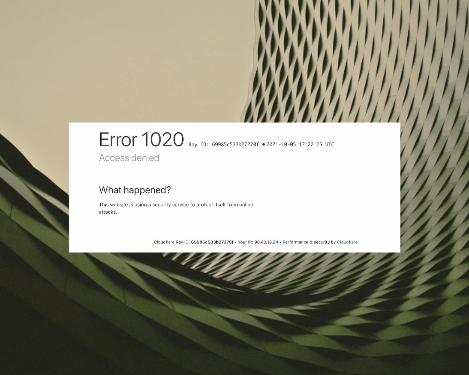error code 1020 crunchyroll