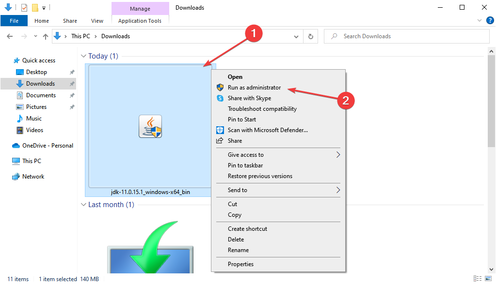 Run as administrator tojdk 11 download windows installer