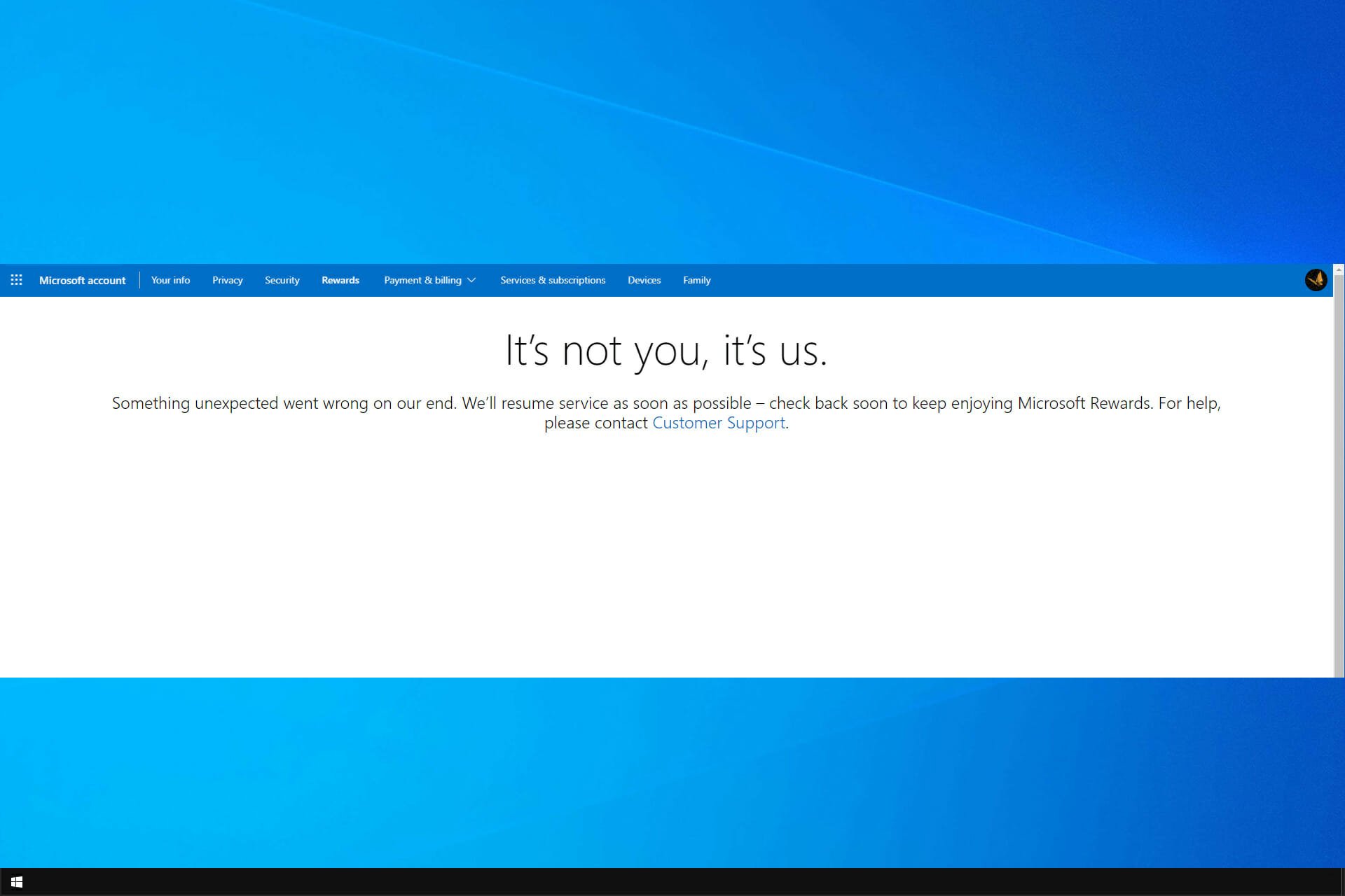 microsoft rewards error