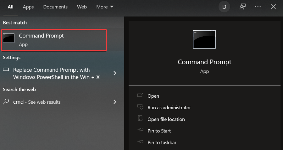 cmd open