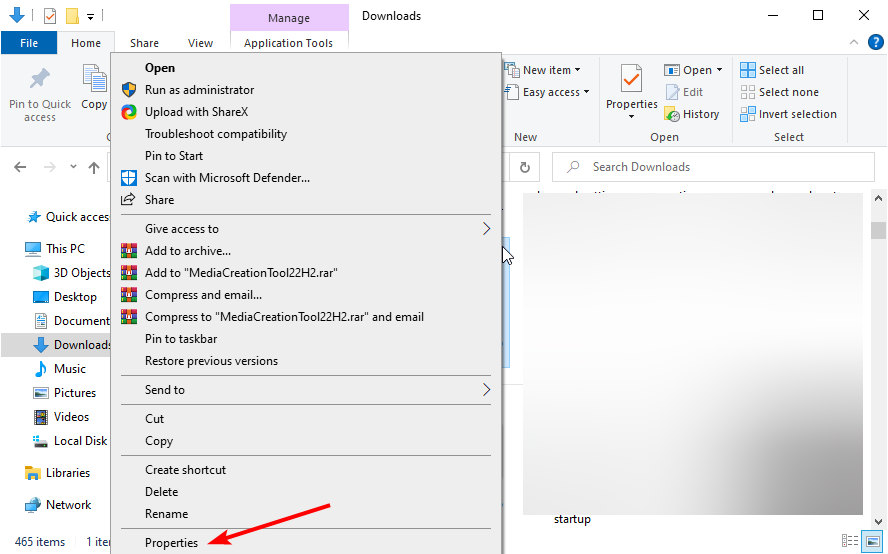 properties media creation not working