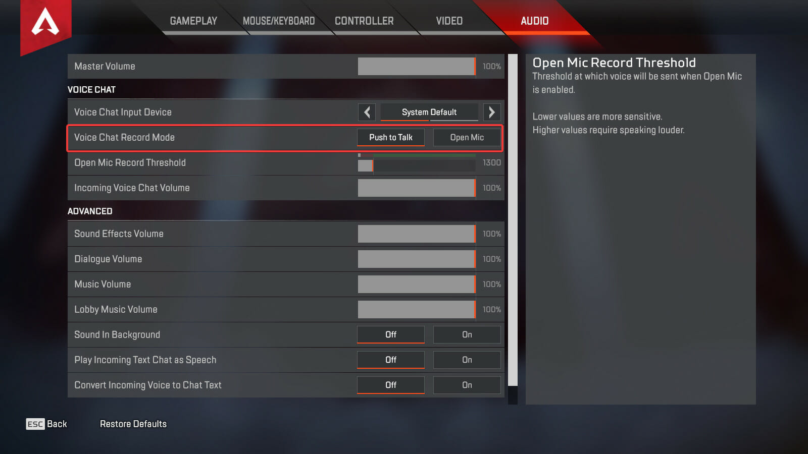select mode