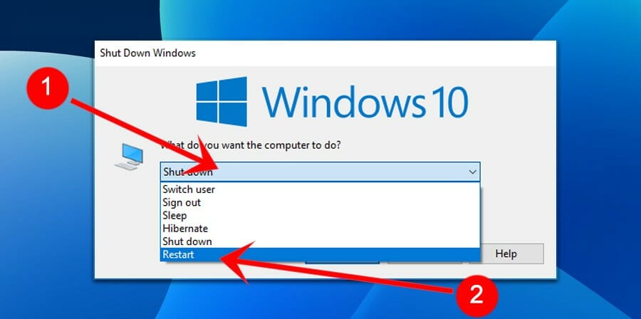 Aviso de apagado de Windows