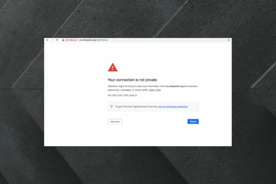 website not secure but certificate valid