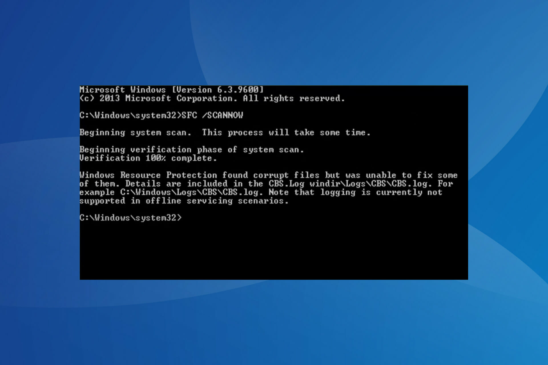 Fix windows resource protection found corrupt files but was unable to fix some of them error