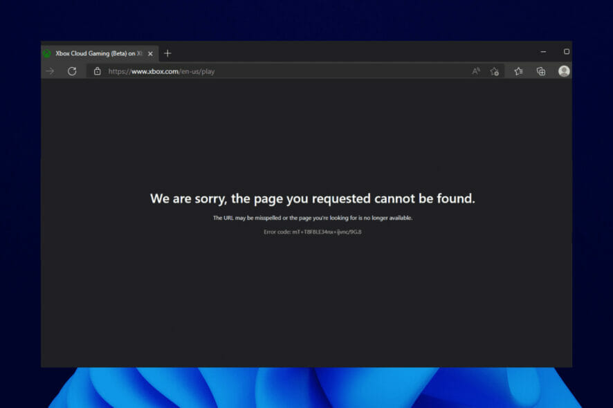 xbox cloud gaming browser not working