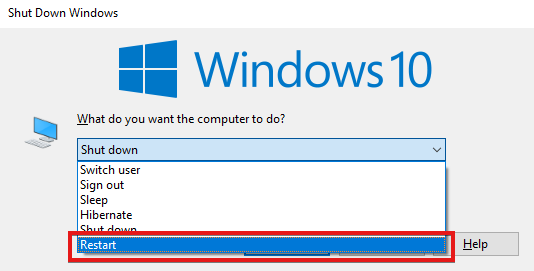 restart windows 10