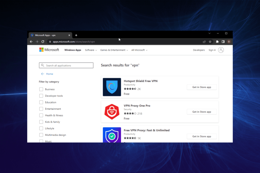 best vpn on microsoft store