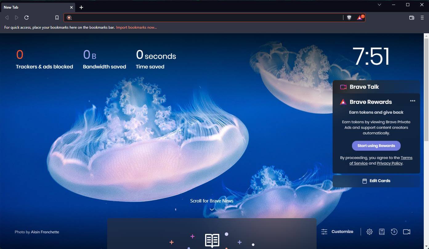 brave browser dashboard