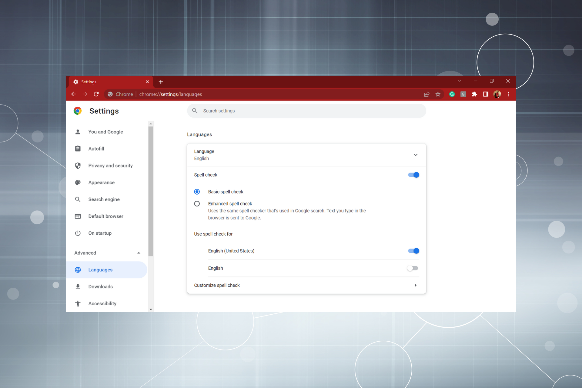 Fix chrome spell check not working