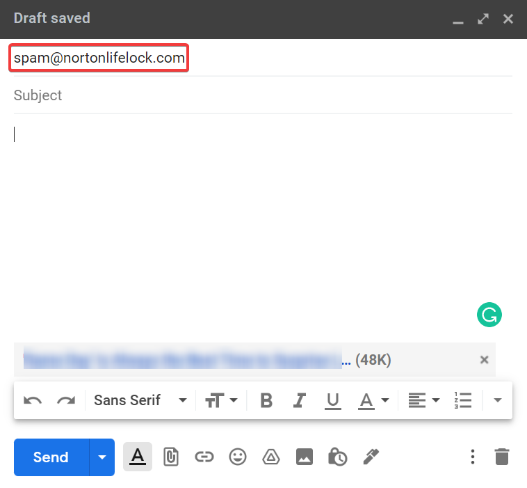 send email to report pishing to norton