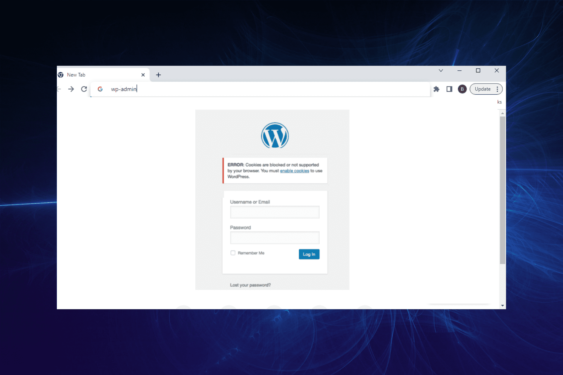 cookies are blocked or not supported by your browser