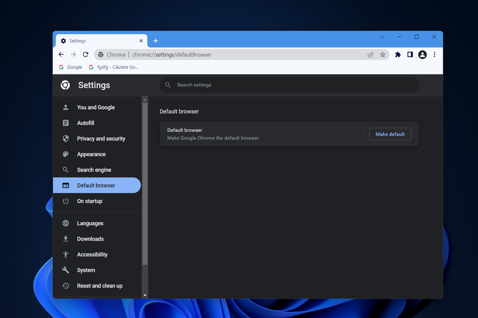 default-browser-chrome can't make chrome my default browser