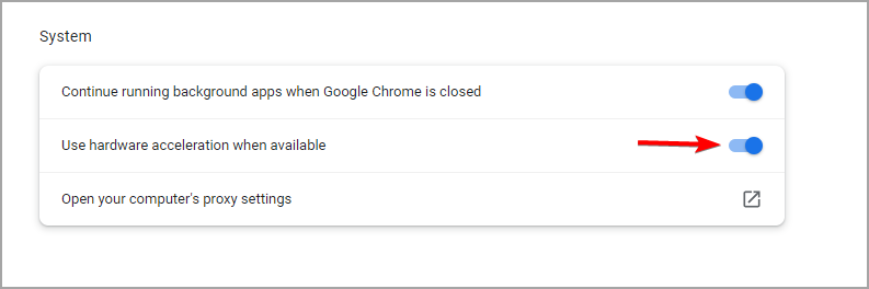 disable hardware acceleration chrome