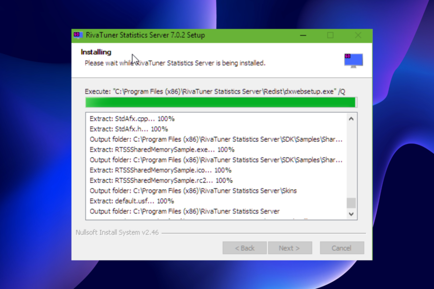 msi afterburner stuck on install