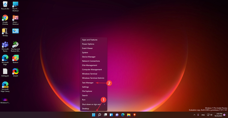 open task manager from the taskbar windows 11