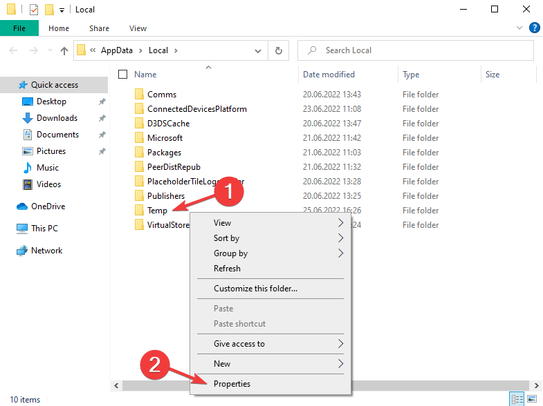 temp-properties-w10 firefox stuck on now installing