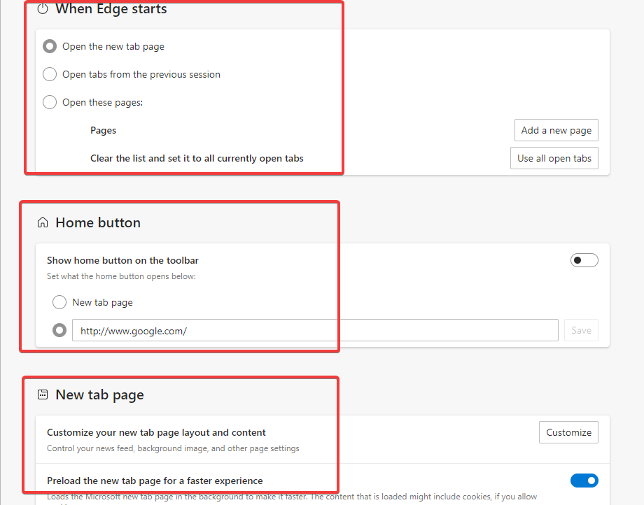 customize start edge