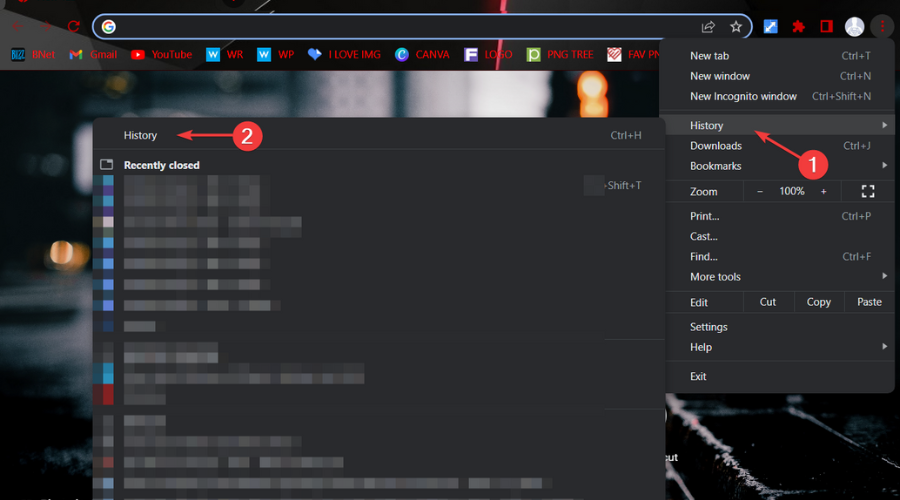 chrome history