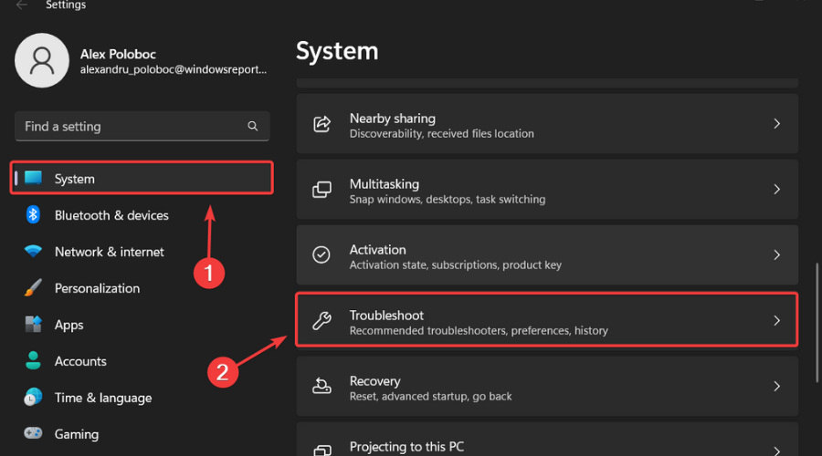 w11 troubleshoot