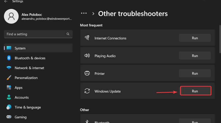 windows update troubleshooter