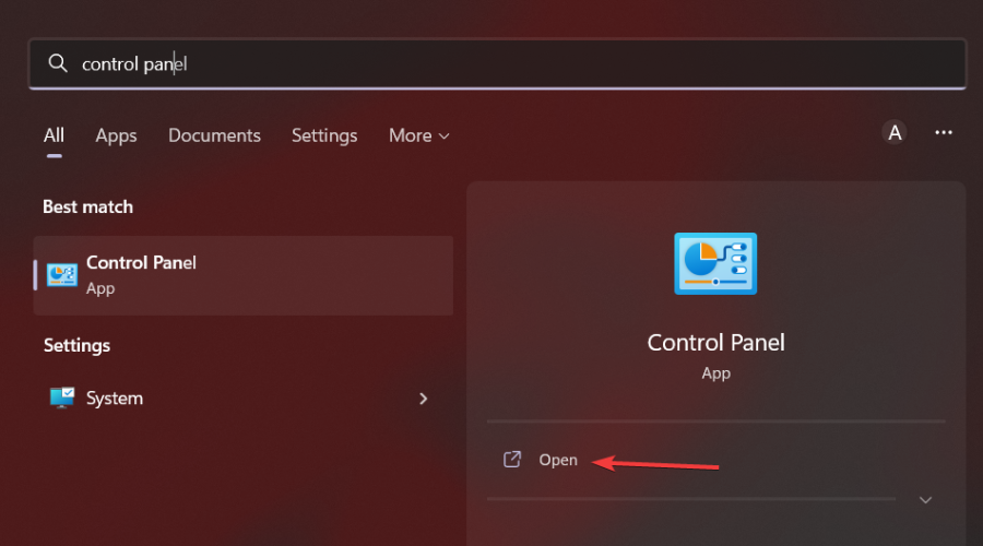 control panel