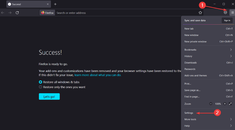 firefox settings
