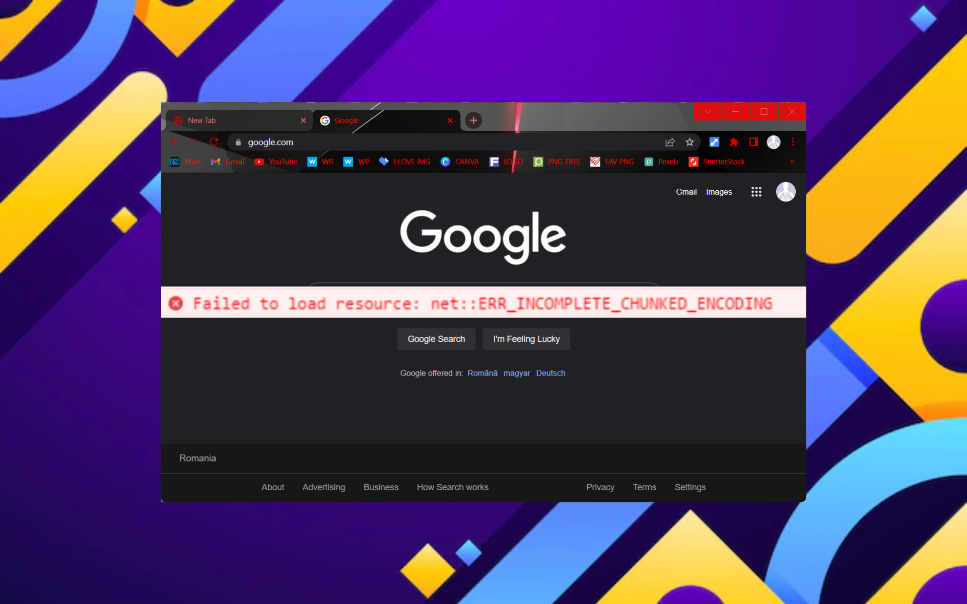 chrome error code