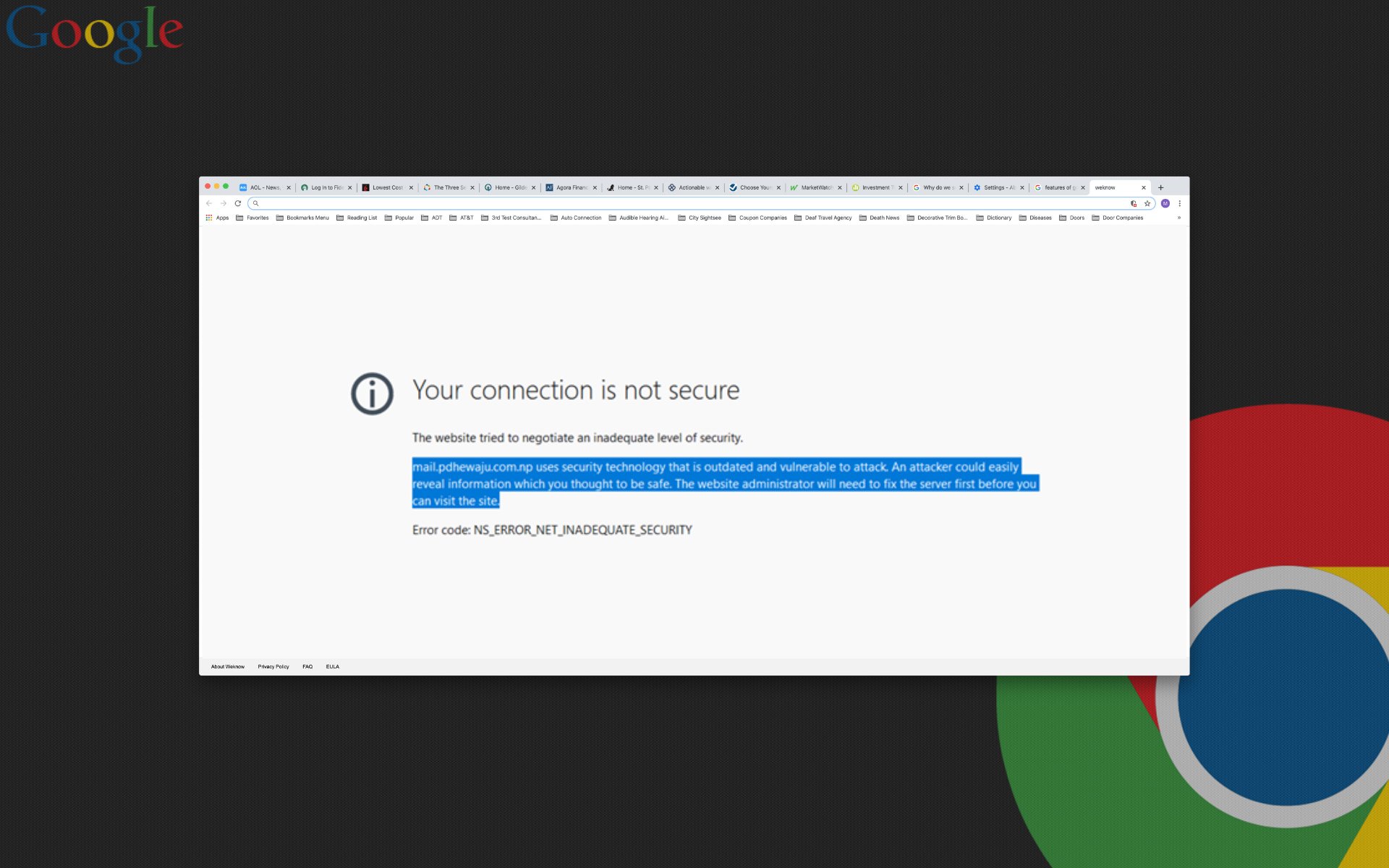chrome error pic