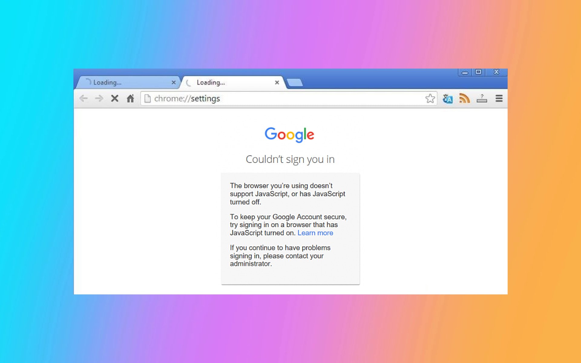 chrome error