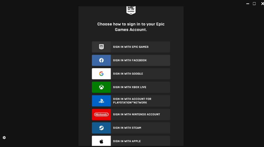 epic games login