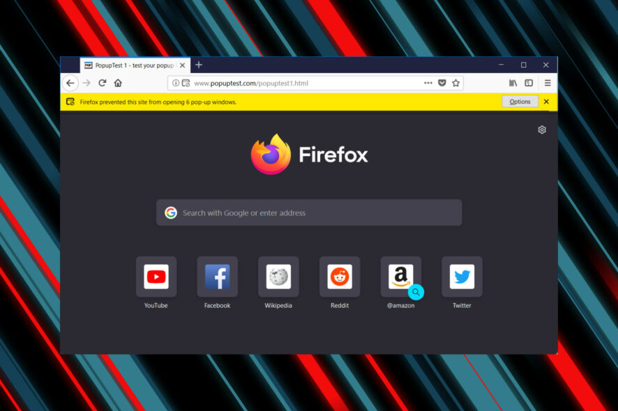 firefox pop up