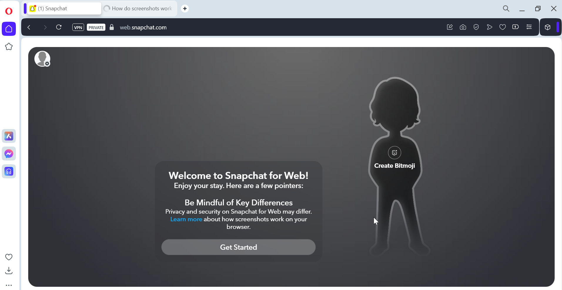 snapchat web homepage