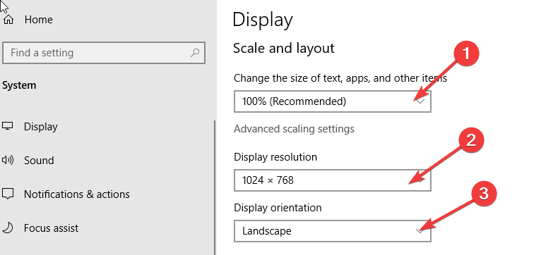 Monitor settings