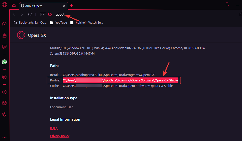 copy opera gx profile path