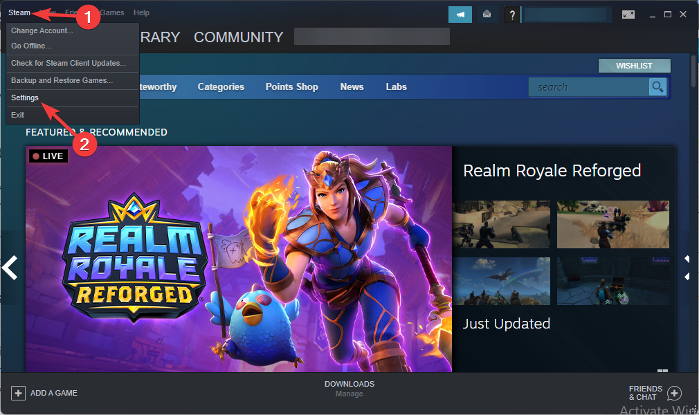 steam download button missing