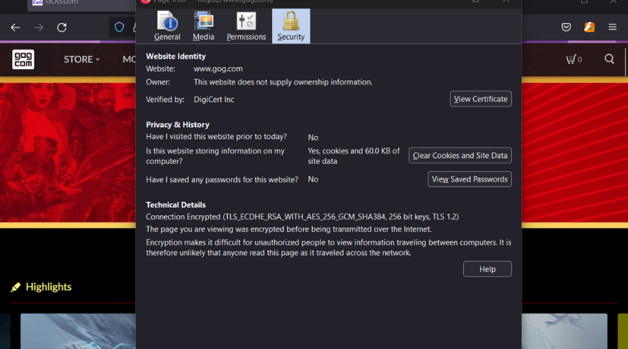 certificate firefox