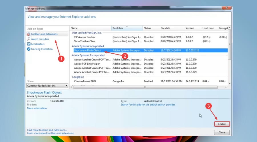 enable flas internet explorer