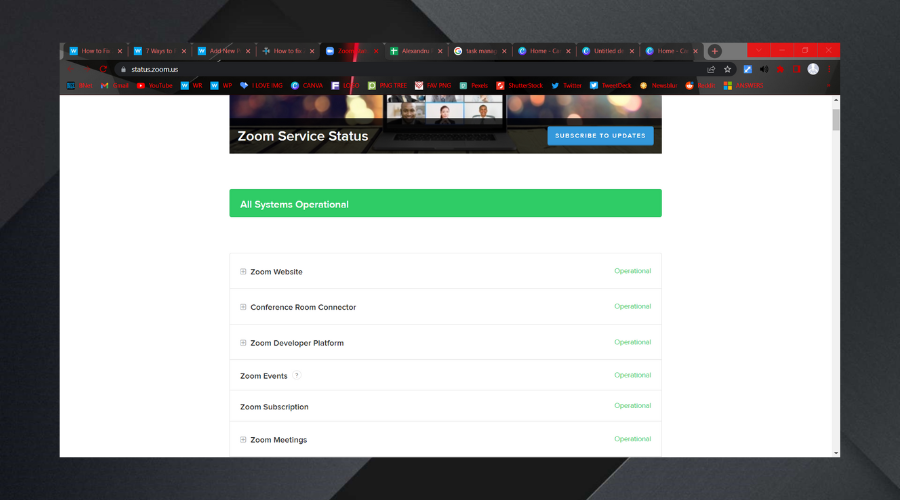 zoom server status