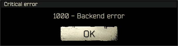 backend error message escape from tarkov