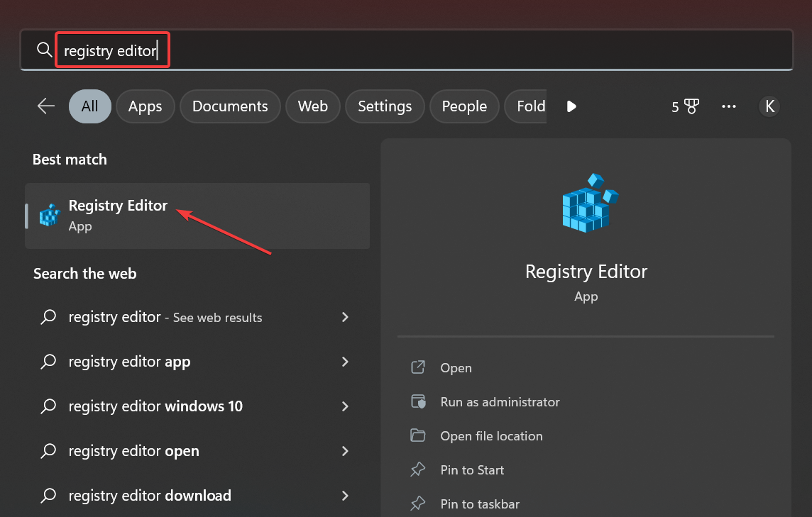 registry editor