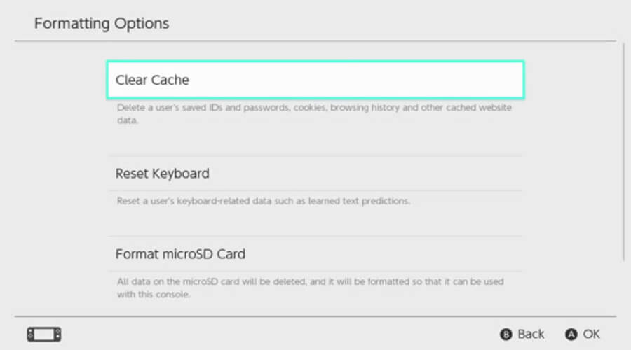svuota la cache del nintendo switch