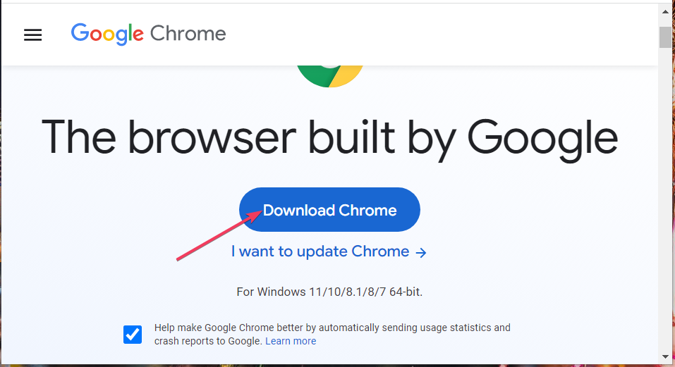 download chrome button